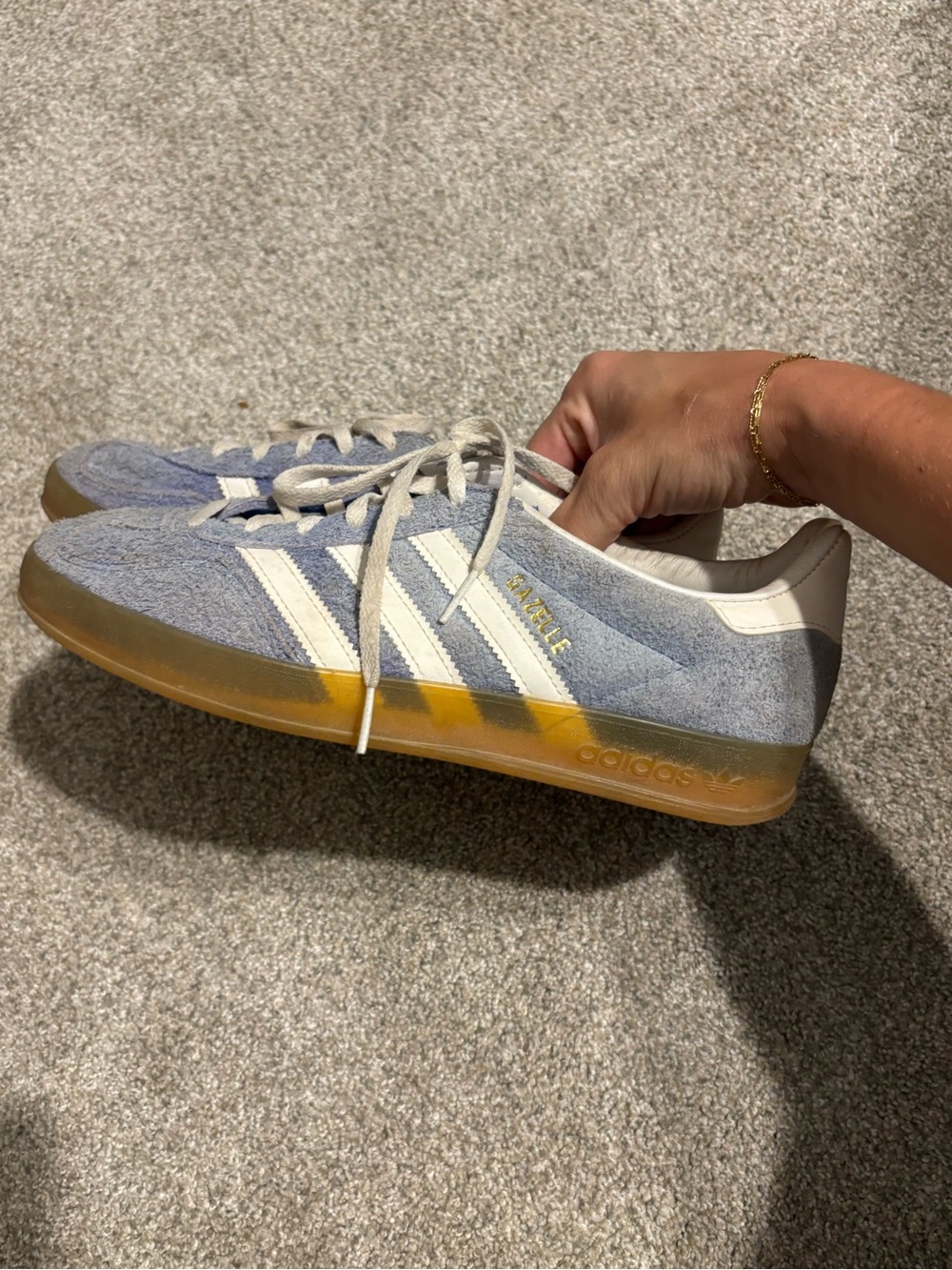 adidas Gazelle Suede Sneakers in Light Blue, White Accent
